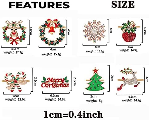 8 ПЦС Божиќни салфетки прстени-Божиќни дрвја Елк Божиќен стил за Божиќна забава за трпезариска маса за поставување на плаќање за плаќање на