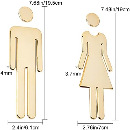 Горгекрафт Идентификација на тоалетот за тоалети мажи жени четкани знак за бања знак за врата декор пластична фигура поставена самостојно