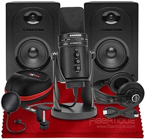 Samson G-Track Pro USB микрофон W/аудио интерфејс + MedionOne M50 Monitors Studio Monitors, SR850 Studio Searphons, XPIX POP Filter,