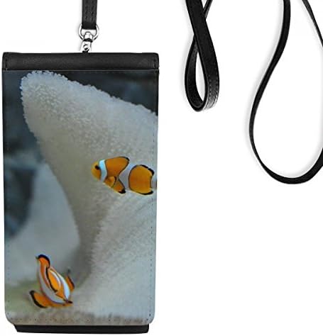 Океански кловн риба наука природна слика телефонска паричник чанта што виси мобилна торбичка црн џеб