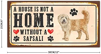 Рустикален метал знак за кучиња Плакета куќа не е дом без куче сапсали миленичиња кучиња wallид d¨¦cor шепа фарма куќа куче добредојде знак