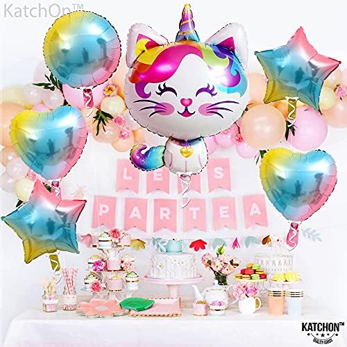 Качсон, слатки материјали за забави на Кејторн - пакет од 6 | Голем 36 инчи, балон со балон, роденденска забава на Катиорн | Балони