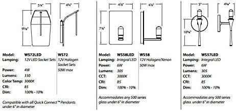 WAC Осветлување WS58LE-G559MR/BN MICHA LED Ѕид Sconce Со Стакло, Една Големина, Огледало/Четкани Никел