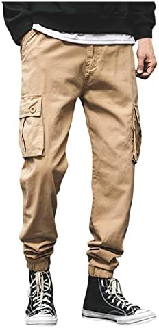 SGAOGEW LENEN PARUSERS машки солидни комбинезони спортови случајни чипка за есенски зимски пролетни летни панталони подарок за него