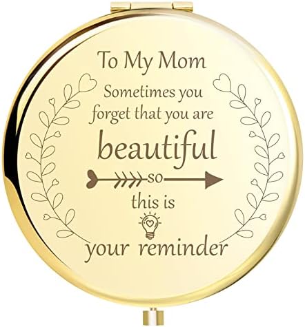 Подароци за мама - Те сакам мамо подарок злато компактно огледало - подароци за мајка од ќерка на ден на мајки, мама подароци за роденден,