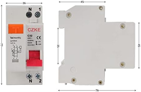 BneguV DZ30LE-32 RCBO 1P+N MCB 230V 36mm Преостаната струја на струјно коло со над и кратка струја за заштита на истекување 10A-32A