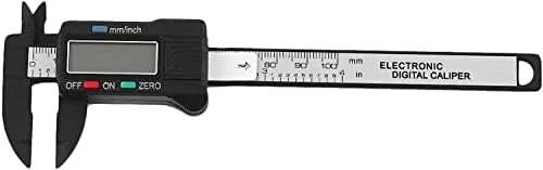 Gooffy Digital Calipers Mini Digital Caliper 0-100mm/0,2 mm Композити на јаглеродни влакна MM & Inch Vernier Caliper Алатки за мерење на дебеломер