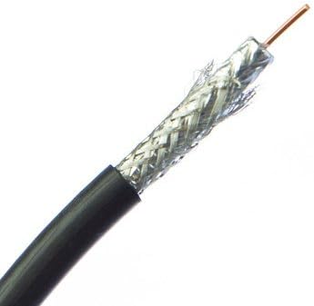 Offex Wholesale RG6 коаксијален кабел, 18awg цврсто црно, 1000 стапки, количка