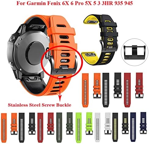 Daikmz QuickFit Watchband for Garmin Fenix ​​6 6 Pro Silicone EasyFit Strap Ster за Fenix ​​6x 5x 5x 5x плус 3 3HR Watch 26 22mm каиш
