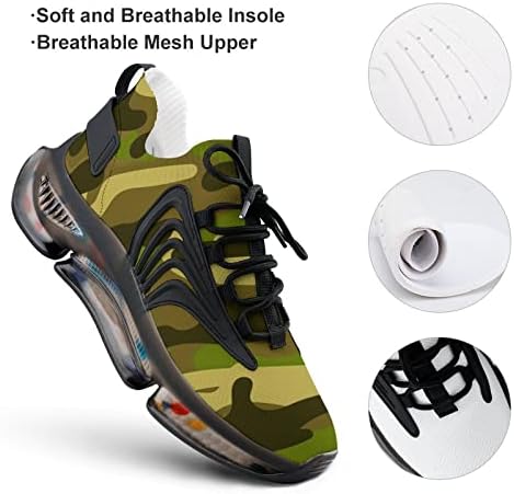 Чевли jetfdap за мажи жени маскирни чевли за трчање спорт спортски атлетски патики подароци за момче девојче, црна 1,7