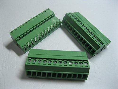 Агол од 15 компјутери 12pin/начин на теренот 3,81 mm Терминал за завртки за завртки за завртки за зелена боја, со агол на типот со агол