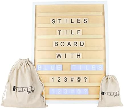 Дрвена табла за пораки на букви од дрвени плочки од дрвени плочки, пакет со премија, 23,6 x 17,7 дрвена табла за пораки со 122