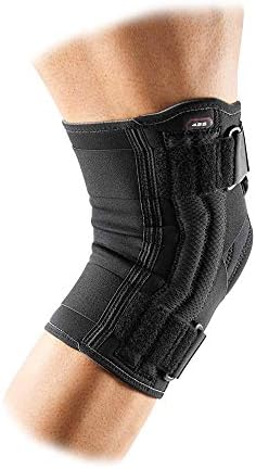 Поддршка за заграда на коленото МекДавид со странични престој и компресија. Вкрстени ленти за ракави на коленото за стабилност на