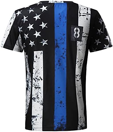 Војник краток ракав за мажи Американско знаме плус големина маица ретро патриотска блуза мускуларна вежба за атлетика на врвови