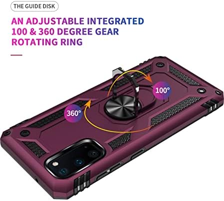 Ymhxcy Galaxy S20 5G кутија со [2 парчиња] 3D заштитен екран заштитник, држач за држач за монтирање на магнетски автомобил за Samsung Galaxy