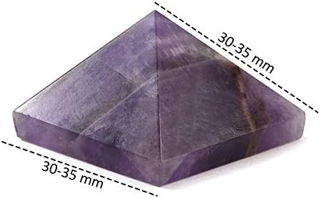 Аашита креации Аметист пирамида за лекување на Реики и големина на камен за лекување на кристали 30-35 мм приближно пакет од 1 компјутер