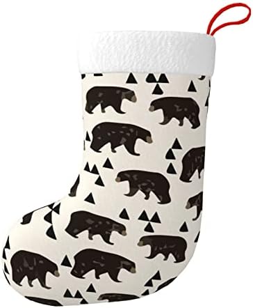 Аугенски Божиќни чорапи Хипстер мечка Вудленд двострана камин што виси чорапи