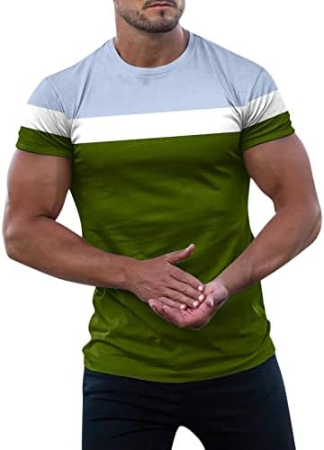 Zdfer Mens кратки ракави мускули маици ленти за крпење салата за вежбање маички тенок фит екипаж вратот атлетски летни врвови