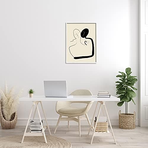 Stuphel industries Заедно романтична двојка прифаќаат модерна минимална линија, дизајнирана од постери на ателје, бела врамена wallидна
