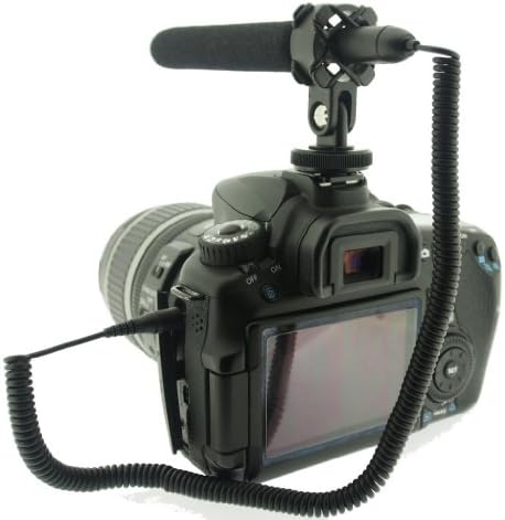 Микрофон со пушка и лесен кондензатор на Polaroid Pro Video Ultra Think & Light Condenser со шок за монтирање на Canon Vixia HF R300, R30,