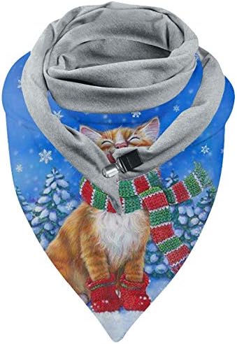 Женска мачка шамија памук копче животно топла шамија гроздобер марами за жени лесни марами