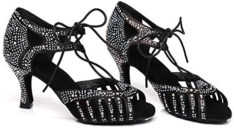 Aoqunfs женски латински салса сала за танцувачки чевли за танцување чевли за танцување, YCL387