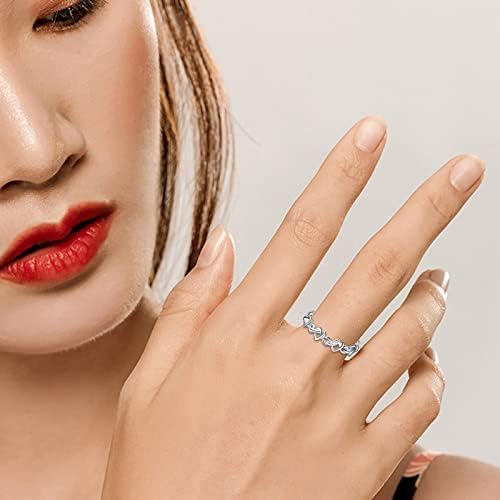 2023 Ново за мојата ќерка прстен сребрена loveубов во облик на прстен геометриски облик на прстен прилагодливи сребрени линии ликвидација