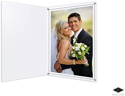Подобра занаетчиска папка со фото картон 4x6 - папка со бели картички со убав дизајн на сребро - одлично за свадбени слики, бебе,