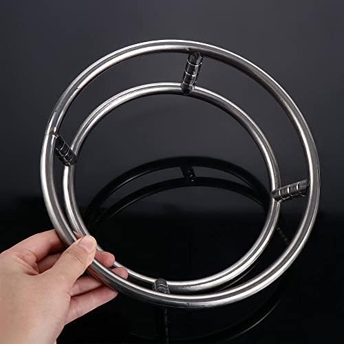 Вок прстен, решетката за вок од не'рѓосувачки челик Изолирани садови за готвење прстен за реверзибилна поддршка за тркалезно тава стоп