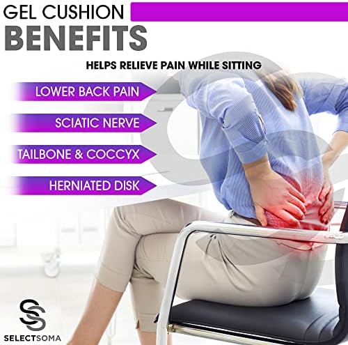 Перница за големи пурпурни гел за долго седење - перница за седишта за автомобили и перница за канцелариски стол за грб, ишијас, колк,