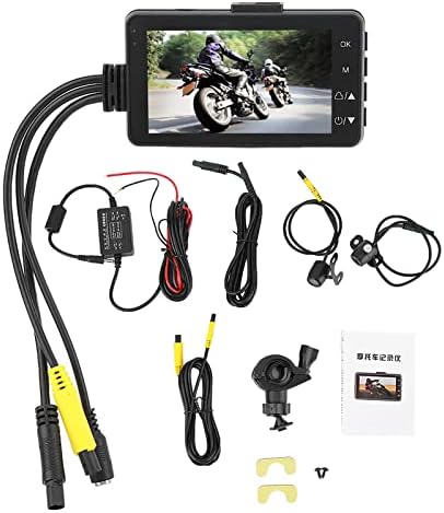 Систем За Снимање Мотоцикли, 1080p/480P Двојна Леќа Цртичка Камера Dvr, IP68 Водоотпорен, Видео Возење Рекордер, 3 инчен ЛЦД