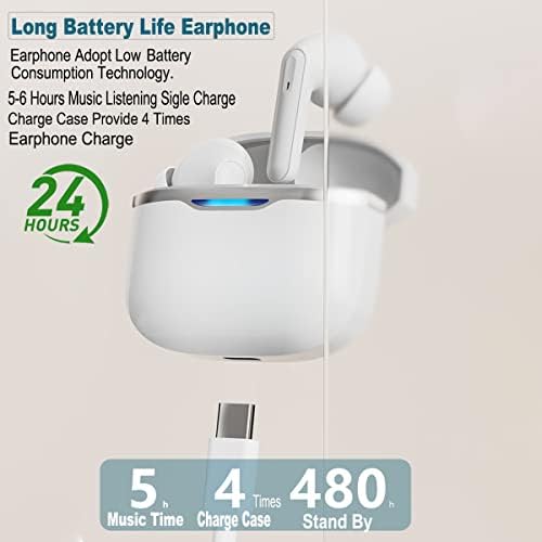 Безжични Слушалки, Bluetooth 5.2 Слушалки За Допир Контрола Во Уво Вистински Безжични Слушалки, 24 Часа Време За Играње Со Куќиште За