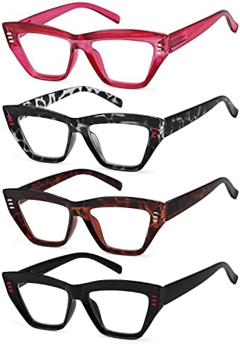 Очила за читање со 4 пакувања за жени читатели на очила за очила