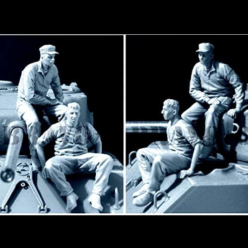 Гудмоел 1/35 Втората светска војна Командант на резервоарот на САД смола Слика / Неисправен и необоен војник Минијатурен комплет