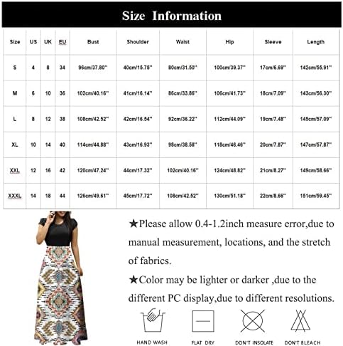 Fragarn летни фустани за жени 2023 трендовски, женски моден обичен печатење на кружни вратови со кратки ракави со долги фустани со голема