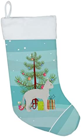 Богатства на Каролина CK4628CS Германски Рекс 3 Мачки Среќен Божиќ Божиќно порибување, камин што виси чорапи Божиќна сезона забава Декорации