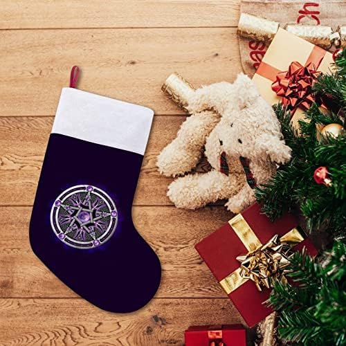 Виолетова Вика Викан Божиќни чорапи за порибување со кадифен камин што виси за декор за домашно дрво