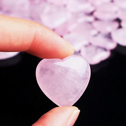 Binnanfang AC216 50/100pcs Природна роза кварц срце мини кристално срце облик полиран розов приврзок Реики скапоцен камен заздравување