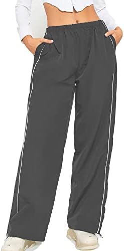 Јиоага падобрански панталони за жени со широки панталони за карго y2k џемпери лабави широки панталони за патеки за нозе