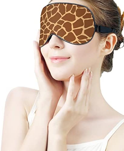Смешноста на животинска жирафа мека маска за спиење за очи за спиење за слепите совршени блокови светлина со прилагодлива лента