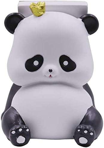 Panda Kawaii Phone Stand за биро, прилагодлив компатибилен со паметни телефони и таблети, украси за украси за домашни смола