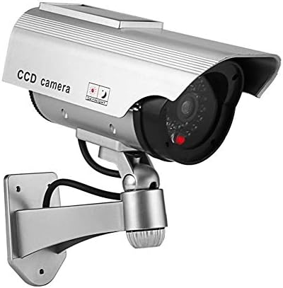 Ysucau соларна моќност куршуми лажна лажна камера за надзор на фотоапаратот безбедност cctv купола камера со трепкајќи црвена LED светло