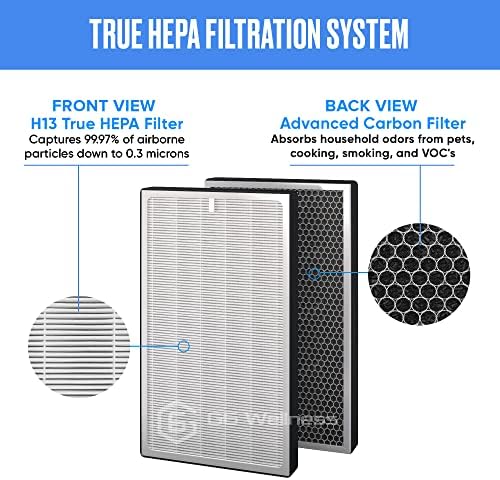 G6 Wellness H13 HEPA Филтер за замена компатибилен со Cuisinart CAP-1000 прочистувач на воздухот | 3 во 1 филтрација | Медицински одделение Вистински