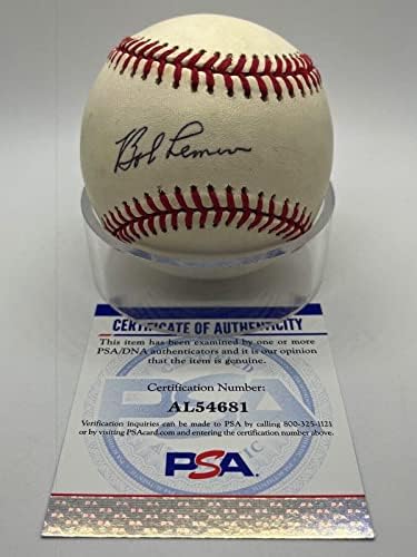 Боб Лимон Индијанците Од Кливленд Потпишаа Автограм Официјален Млб Бејзбол ПСА днк *81-Бејзбол Со Автограм