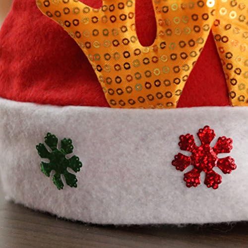 ПРЕТИЗУМ Блинг Светки Божиќна Капа Удобна Облека За Рогови За Среќен Божиќен Украс Декор