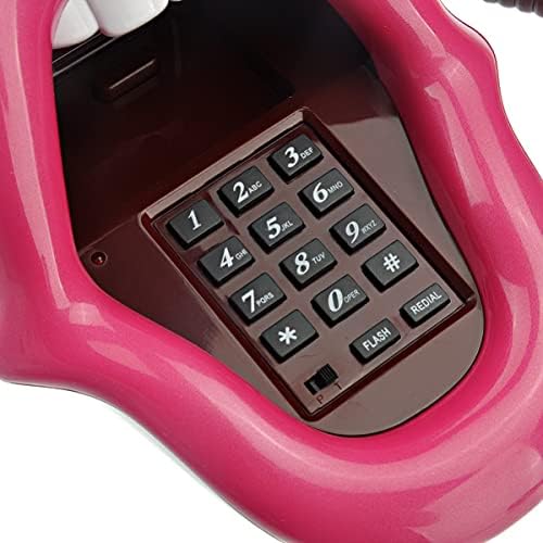 Homoyoyo Телефонски стил форма Телефон Дома Ар- кабел Супер боја Црвена новост усна биро голем кабел со случаен жичен декорација јазик уста