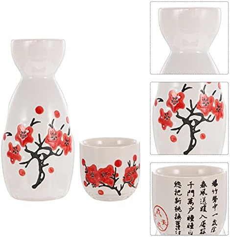 Кисео Кина сет Кина сет Кина сет 1 сет јапонски саке чаши постави керамички саке за сервирање чаши сет, вклучително и керамички токури