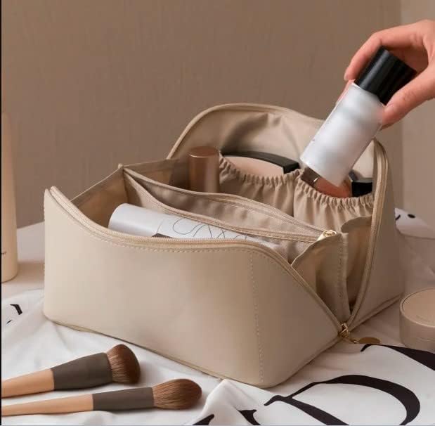 Козметичка торба со Четки за Шминка вклучуваат-Голема торба за шминка за патување-козметичка торба за патувања со голем капацитет