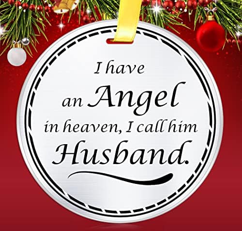 Елегантен готвач на сопругот Меморијален украс Божиќен чувар- Имам ангел на небото, го нарекувам сопруг- губење на сопругот сеќавање сочувство