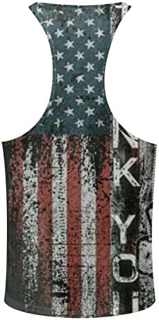 XXBR Денот на независност на мажите тренингот патриотски резервоар врвови ретро американско знаме печатено елек, стрингер лето атлетски салата